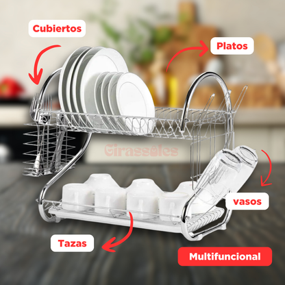 Escurridor de Platos Cromado Multifuncional